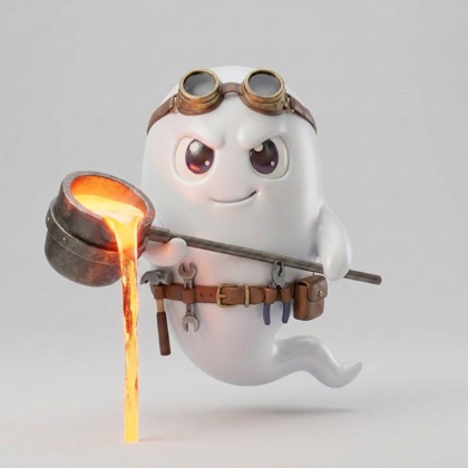 The ghost monster with goggles and tool belt
